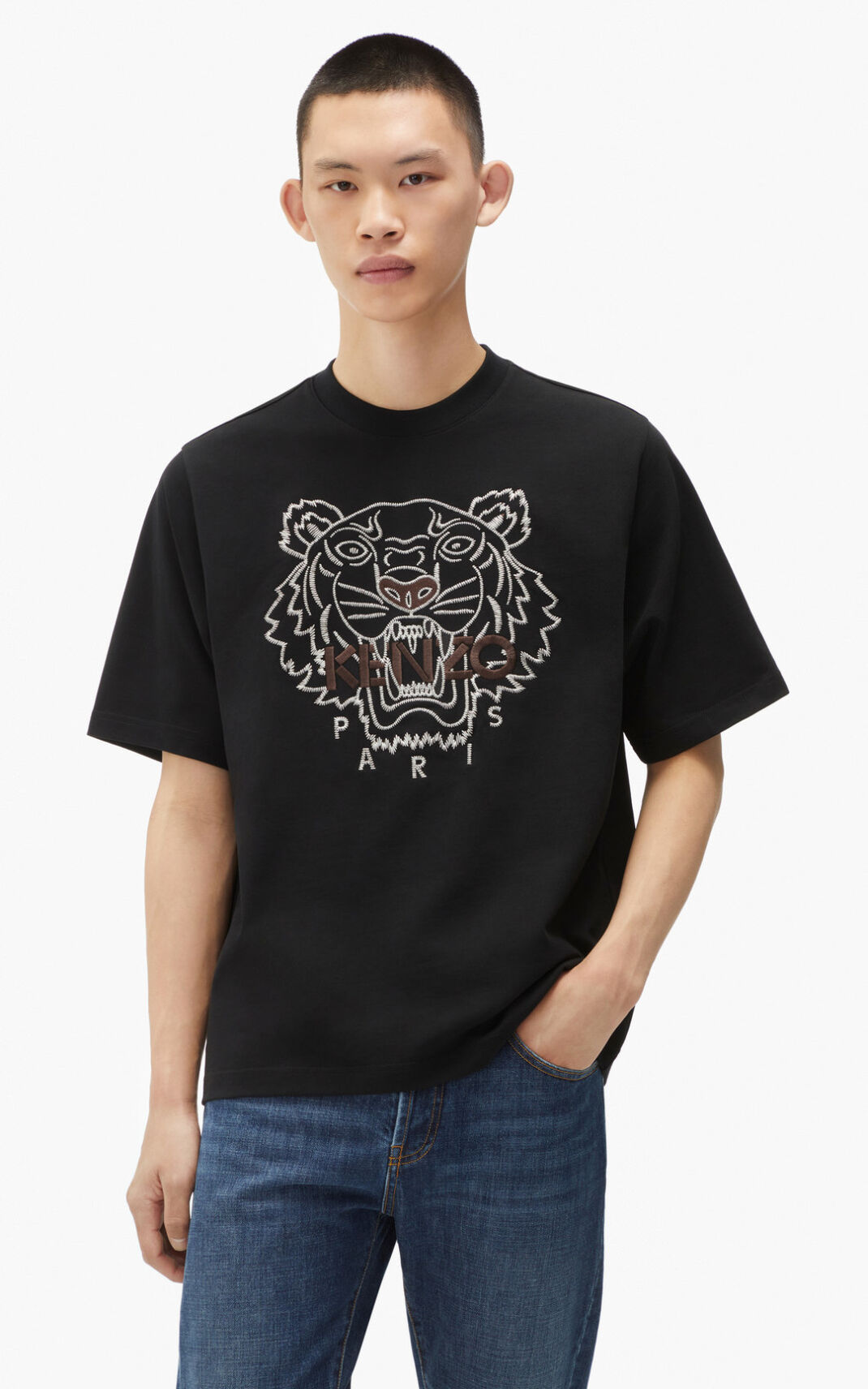 Camiseta Kenzo Loose fitting Tiger Masculino - Pretas | 385GFXJNT